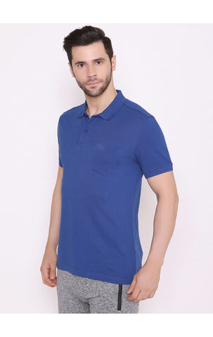 Bodyactive Solid Casual Half Sleeve Cotton Rich Pique Polo T-Shirt for Men with Chest Pocket-TS51-TRBL