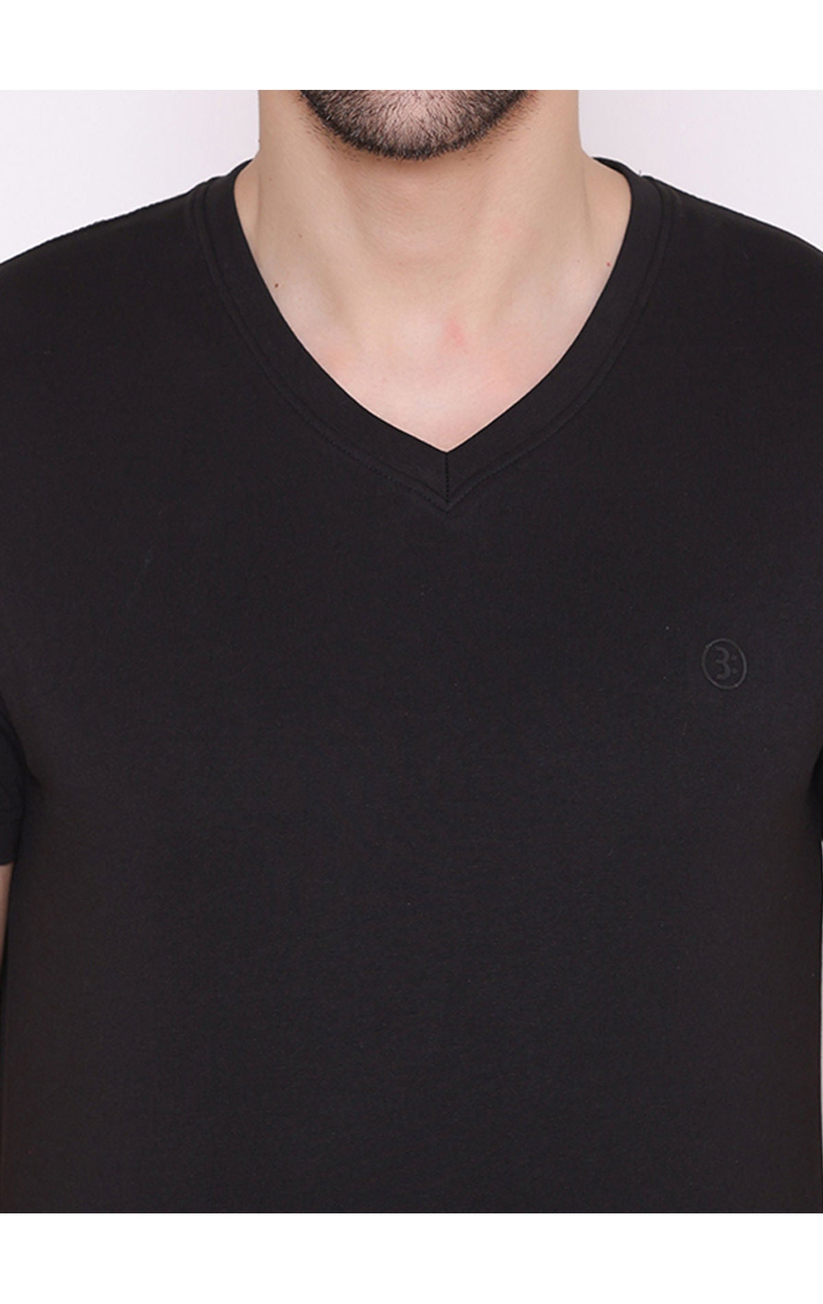 Bodyactive Modern Fit V Neck Half Sleeve T-Shirt for Men-TS60-BLK