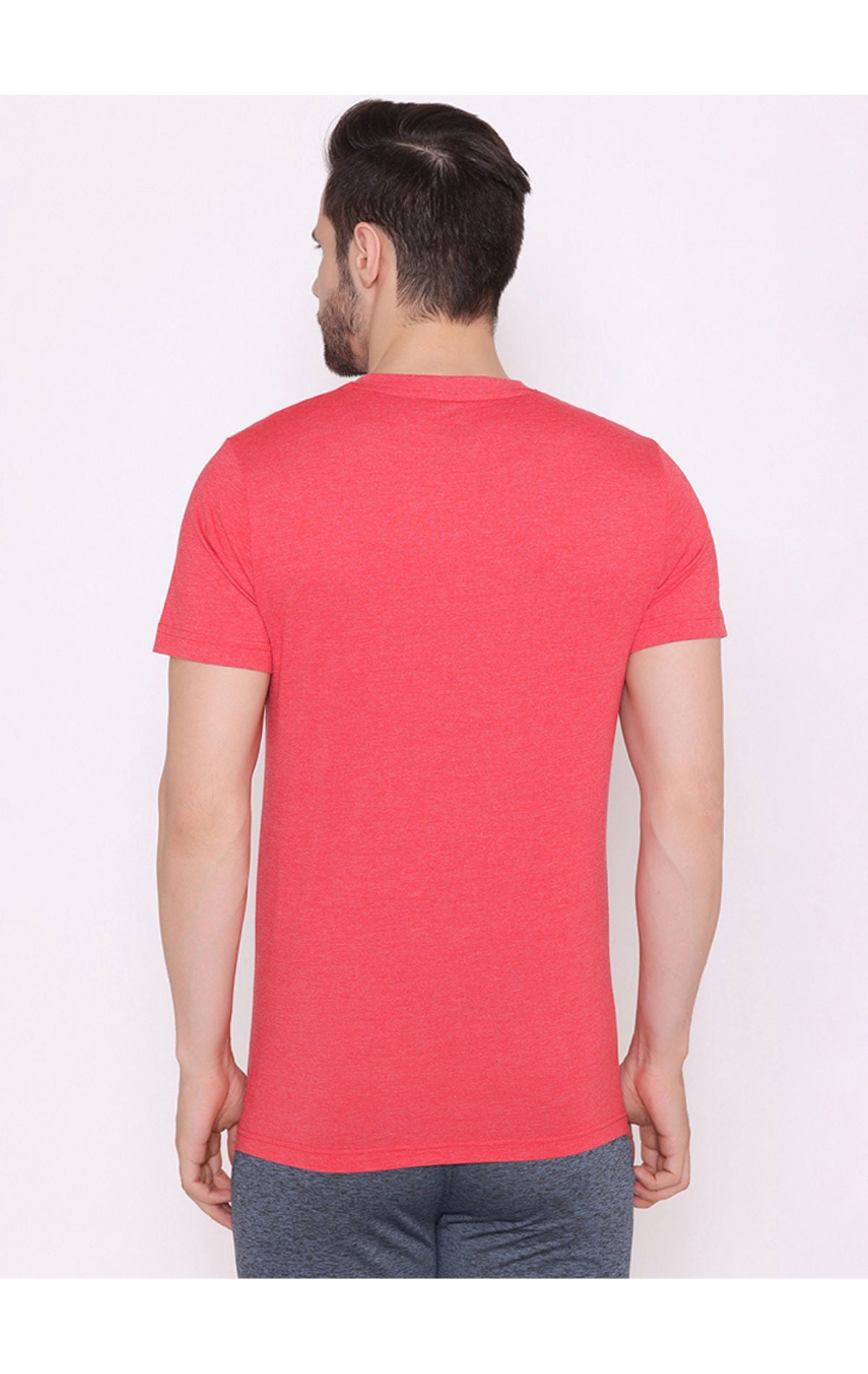 Bodyactive Modern Fit V Neck Half Sleeve T-Shirt for Men-TS60-SCAMEL