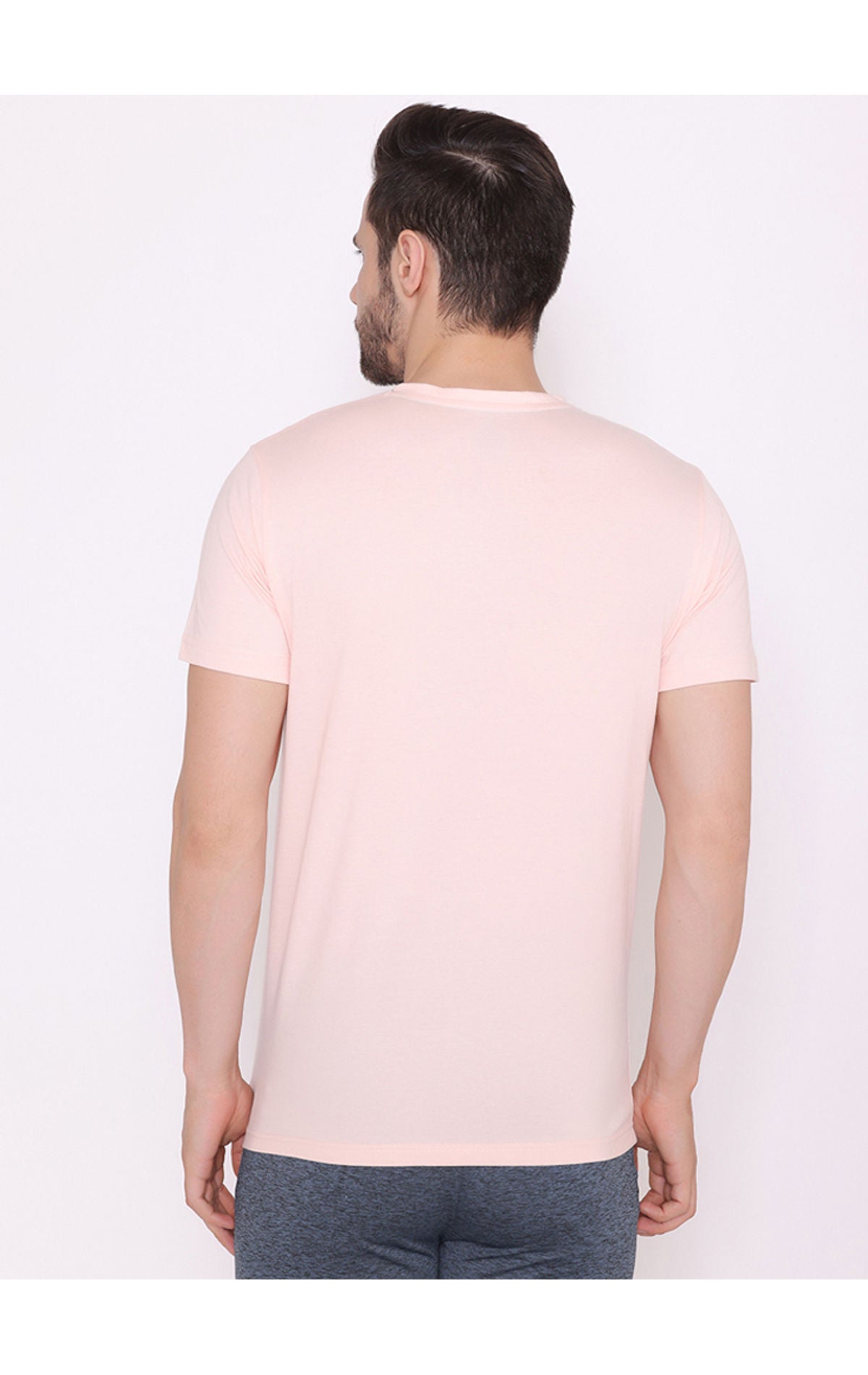 Bodyactive Half Sleeves Henley T-Shirt for Men-TS61-PEABL