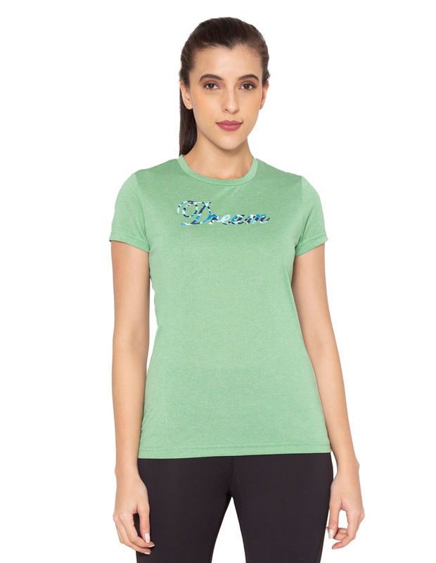 Bodyactive Women Round neck Half Sleeve Dry Fit T-shirt in 1pcs-TS80-LTGRE