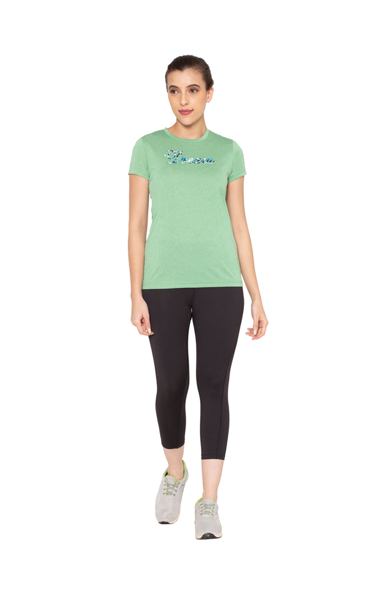 Bodyactive Women Round neck Half Sleeve Dry Fit T-shirt in 1pcs-TS80-LTGRE