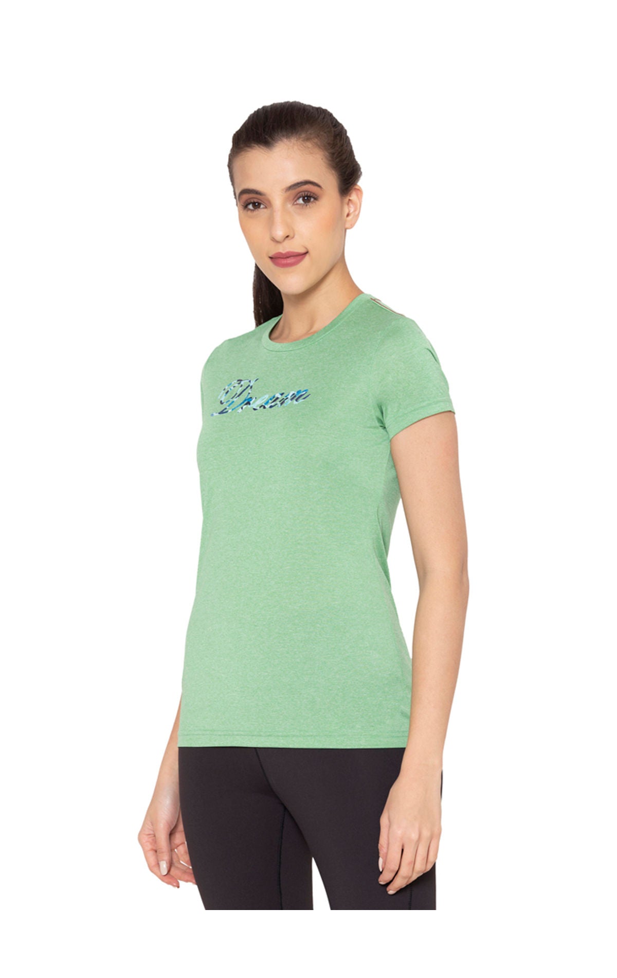 Bodyactive Women Round neck Half Sleeve Dry Fit T-shirt in 1pcs-TS80-LTGRE