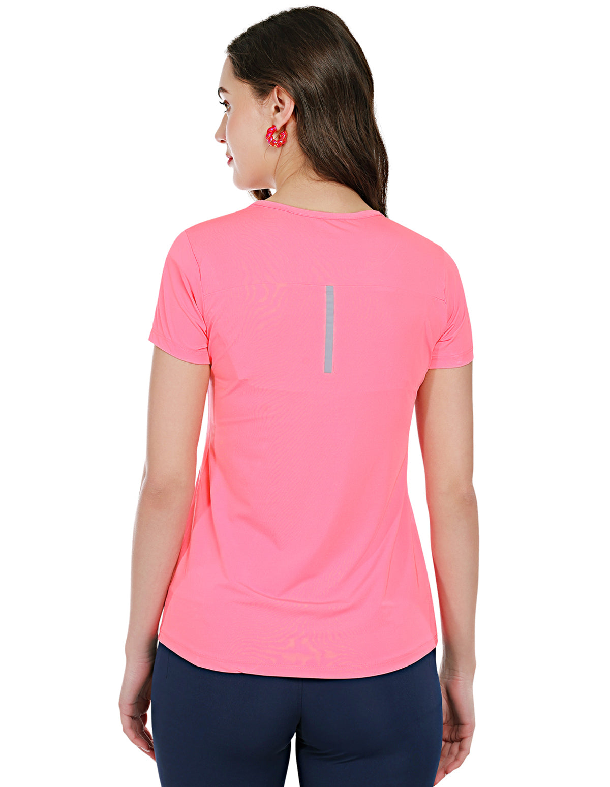 Bodyactive Pink Dry Fit Women's Poly Lycra T-shirt TS81-BRPIN