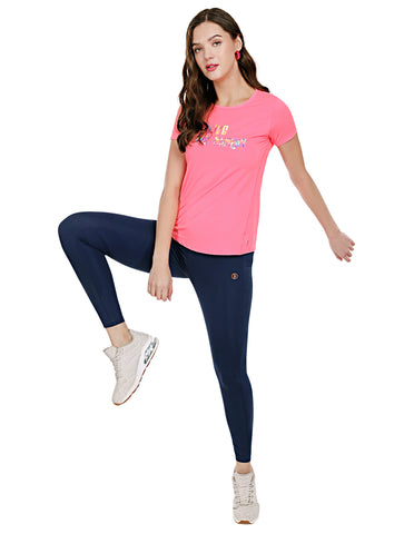Bodyactive Pink Dry Fit Women's Poly Lycra T-shirt TS81-BRPIN