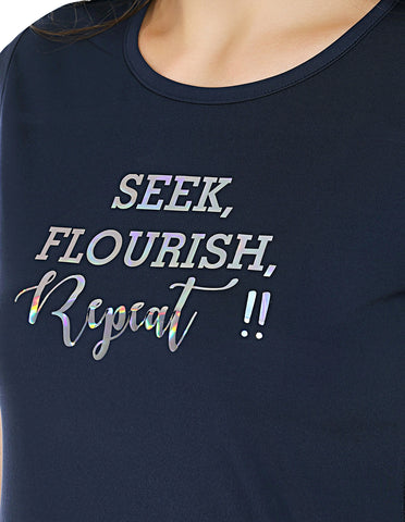 Bodyactive Navy Cotton Rich Regular Women's T-shirt TS81-NAV