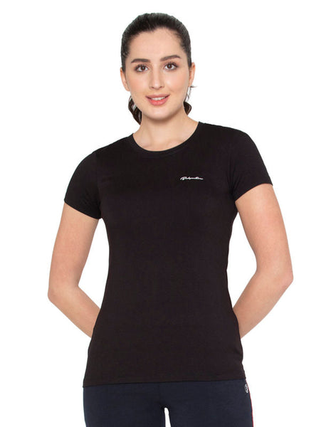 Bodyactive Women Round neck Half Sleeve Viscose T-shirt in 1pcs-TS83-BLK