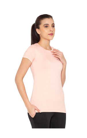 Bodyactive Women Round neck Half Sleeve Viscose T-shirt in 1pcs-TS83-PCH