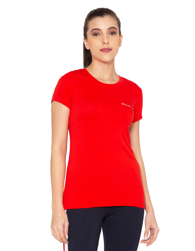 Bodyactive Women Round neck Half Sleeve Viscose T-shirt in 1pcs-TS83-RED