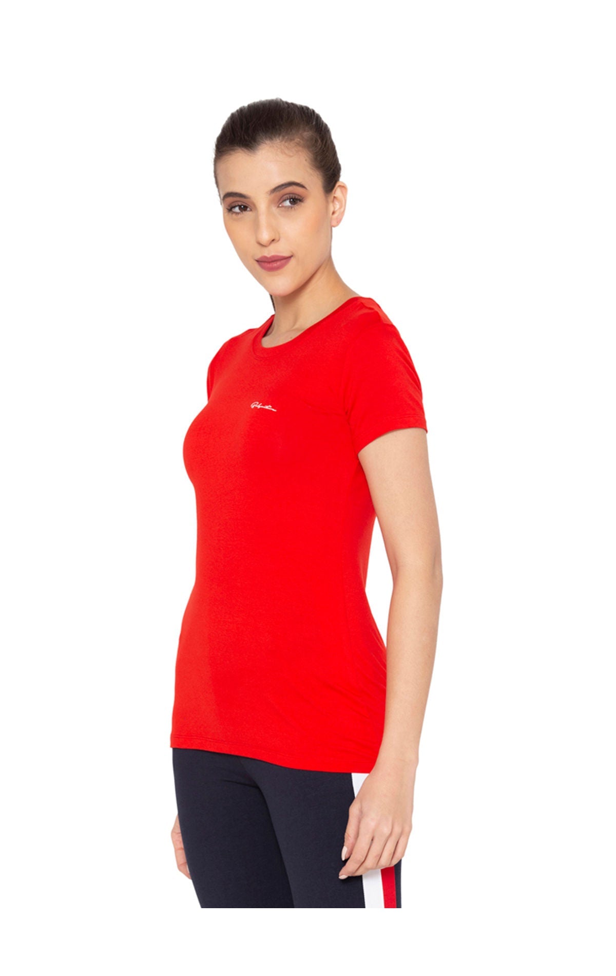 Bodyactive Women Round neck Half Sleeve Viscose T-shirt in 1pcs-TS83-RED