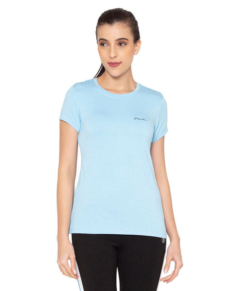 Bodyactive Women Round neck Half Sleeve Viscose T-shirt in 1pcs-TS83-SKBLU