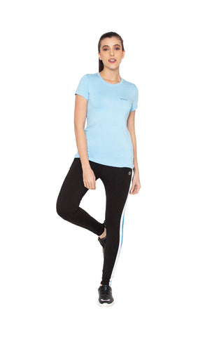 Bodyactive Women Round neck Half Sleeve Viscose T-shirt in 1pcs-TS83-SKBLU