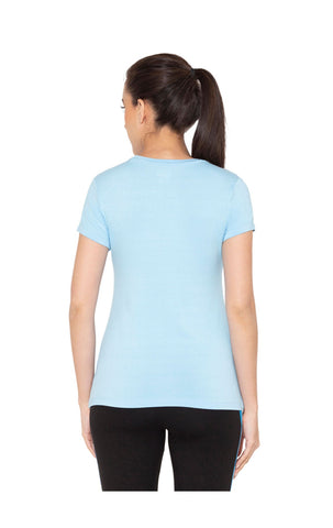 Bodyactive Women Round neck Half Sleeve Viscose T-shirt in 1pcs-TS83-SKBLU