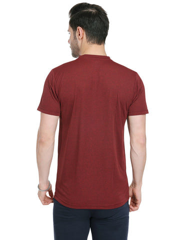 Bodyactive Maroon Grindle Jacquard Men's Premium T-shirt TSM1-MEH/BLK