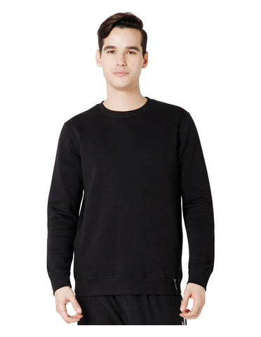 Bodyactive Men Fleece Crew Neck Black Sweatshirt TSM111-BLK