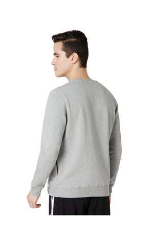 Bodyactive Men Fleece Crew Neck Grey Sweatshirt TSM111-GRML