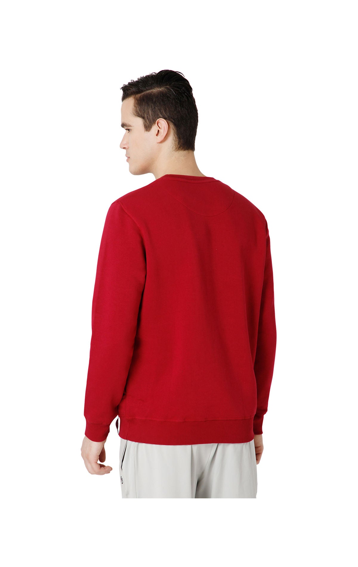 Bodyactive Men Fleece Crew Neck Maroon Sweatshirt TSM111-MEH