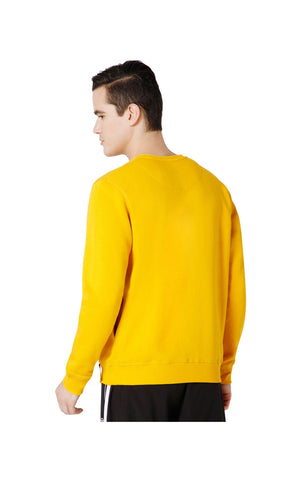 Bodyactive Men Fleece Crew Neck Yellow Sweatshirt TSM111-MUST