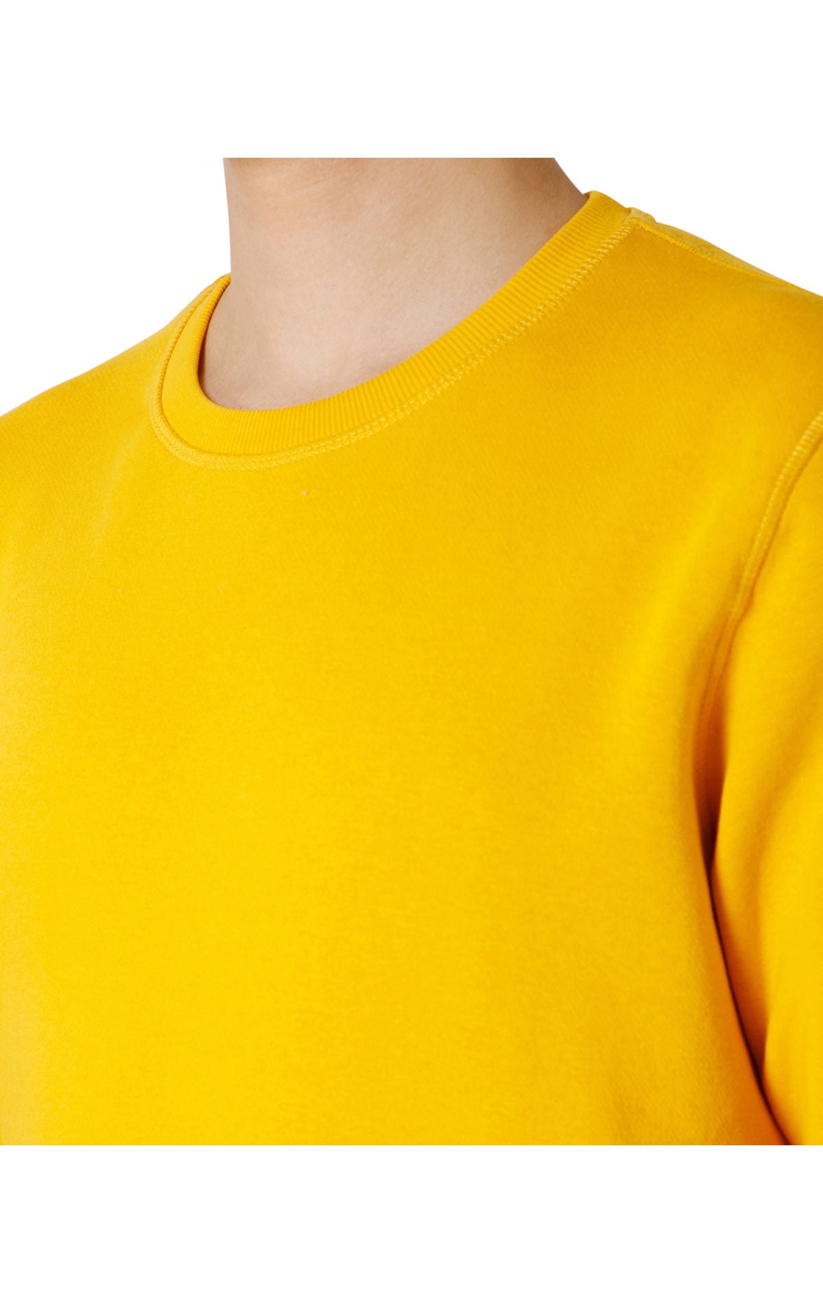 Bodyactive Men Fleece Crew Neck Yellow Sweatshirt TSM111-MUST