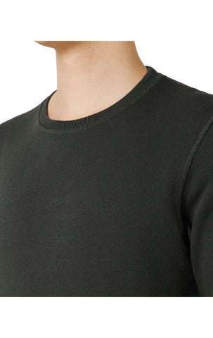 Bodyactive Men Fleece Crew Neck Green Sweatshirt TSM111-OLI