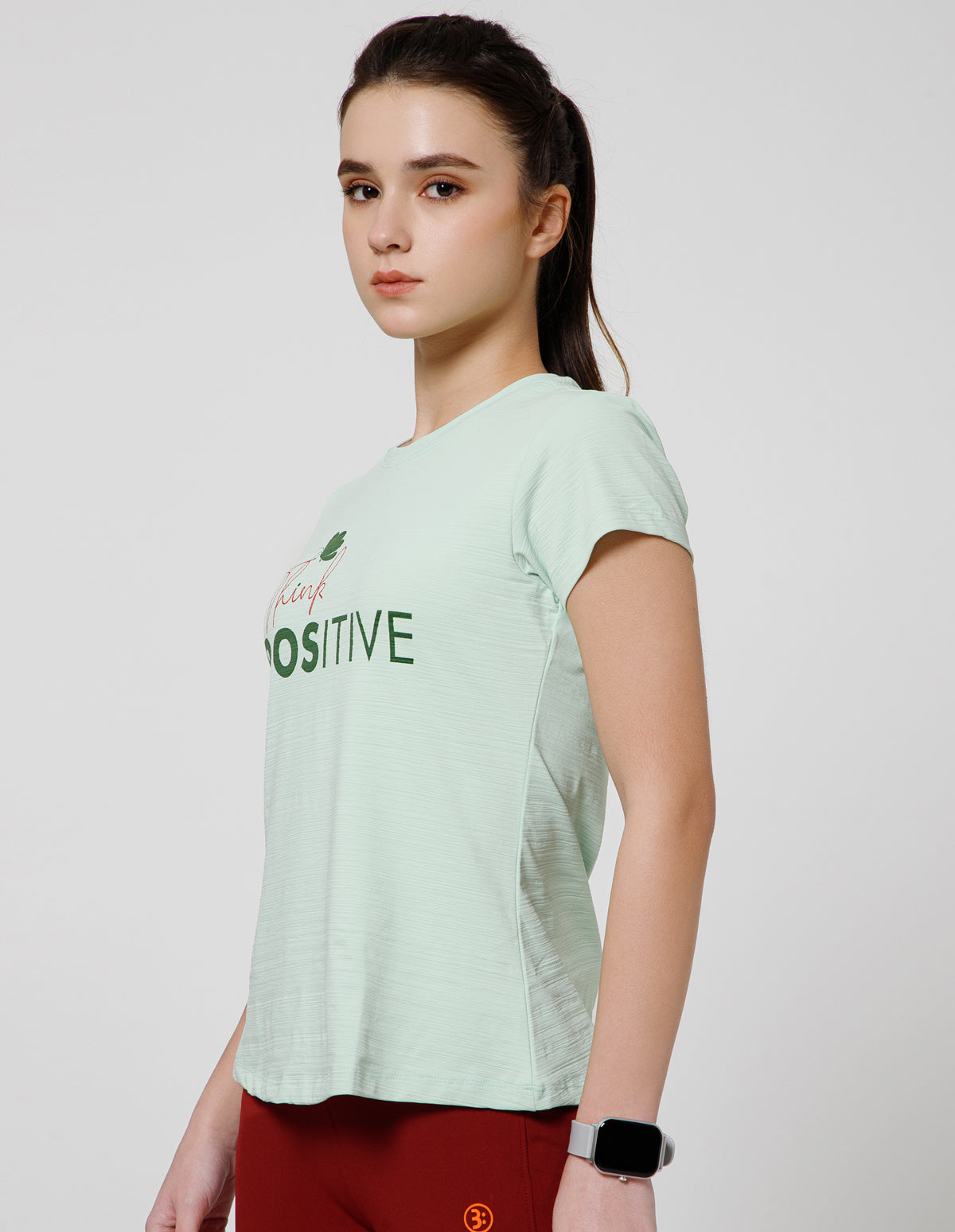 Women's Super Soft Polyester Spandex Printed Half Sleeve T-Shirt – Green(TSW3)