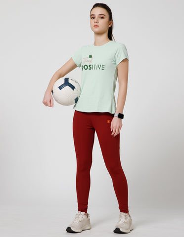 Women's Super Soft Polyester Spandex Printed Half Sleeve T-Shirt – Green(TSW3)