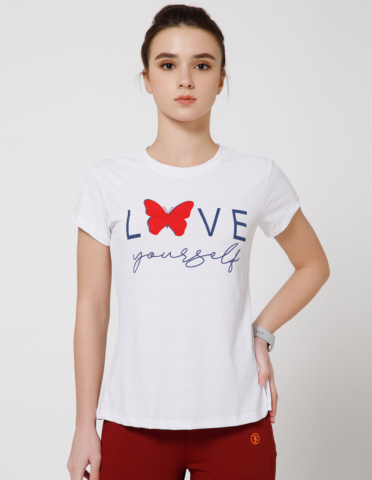 Women's Super Soft Polyester Spandex Printed Half Sleeve T-Shirt – Off-White(TSW3)