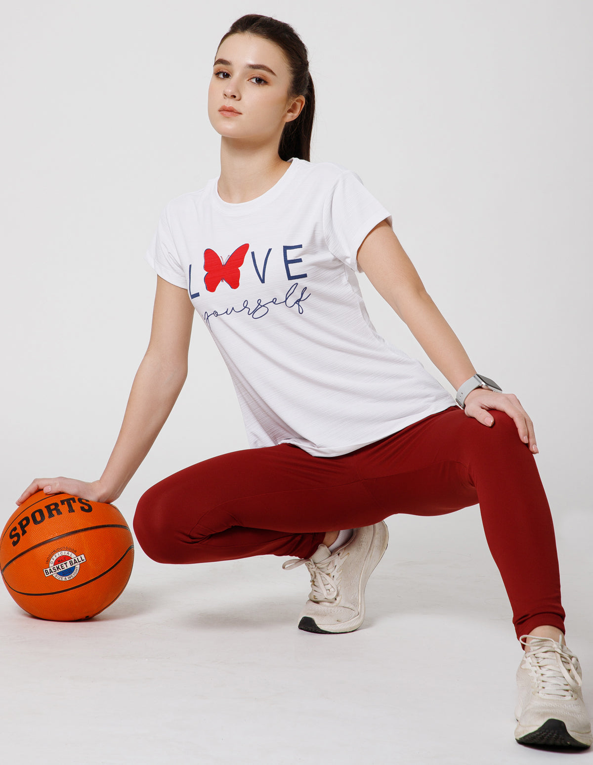 Women's Super Soft Polyester Spandex Printed Half Sleeve T-Shirt – Off-White(TSW3)