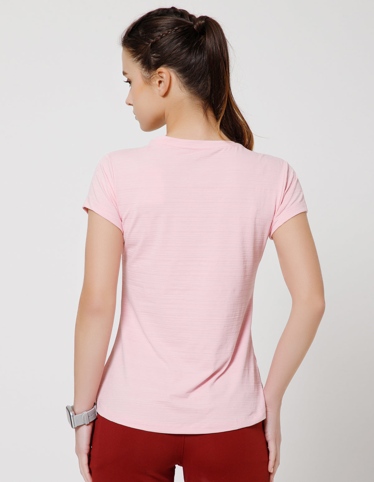 Women's Super Soft Polyester Spandex Printed Half Sleeve T-Shirt – Pink(TSW3)