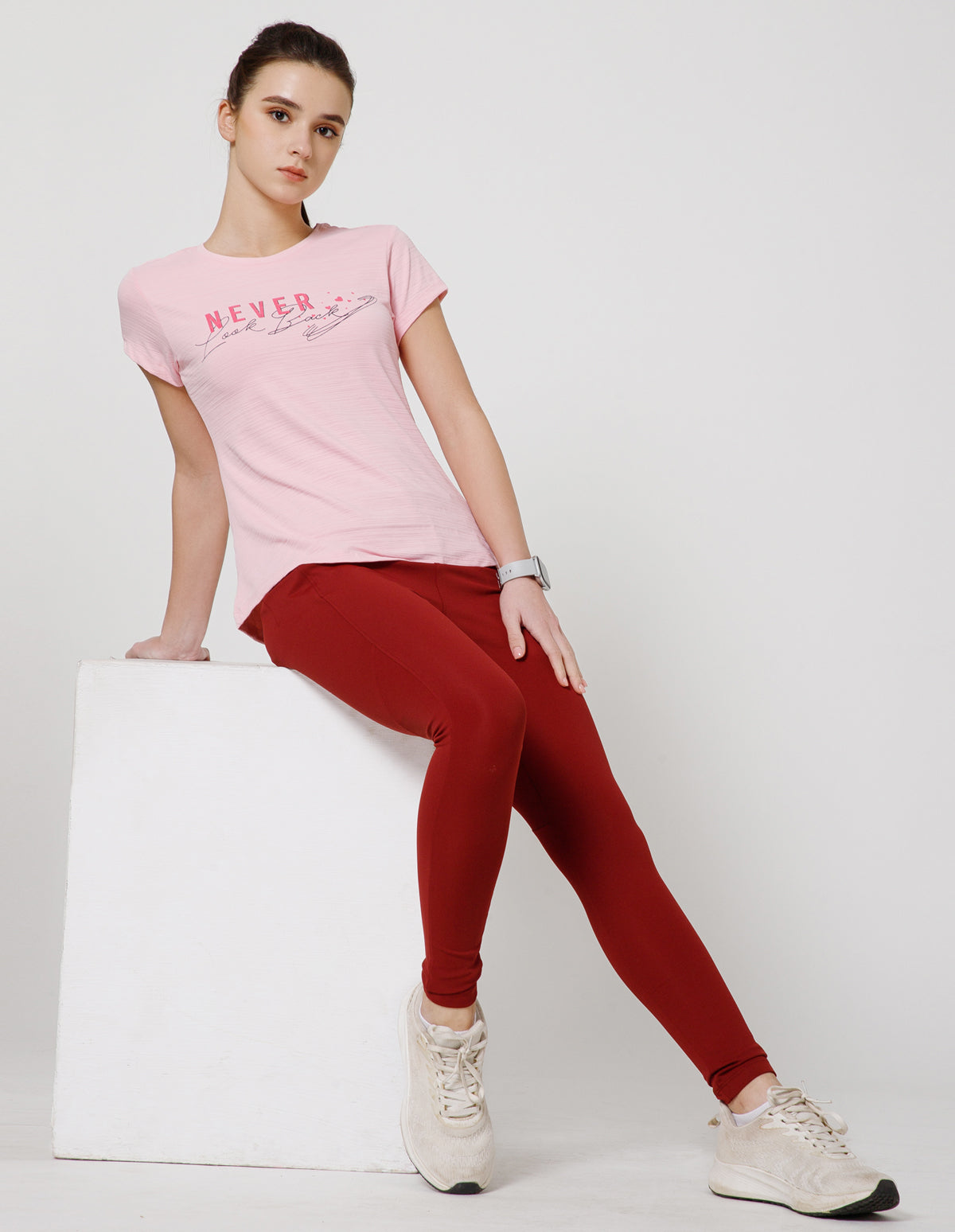 Women's Super Soft Polyester Spandex Printed Half Sleeve T-Shirt – Pink(TSW3)