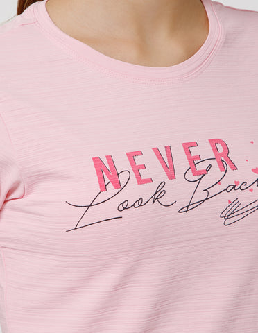 Women's Super Soft Polyester Spandex Printed Half Sleeve T-Shirt – Pink(TSW3)