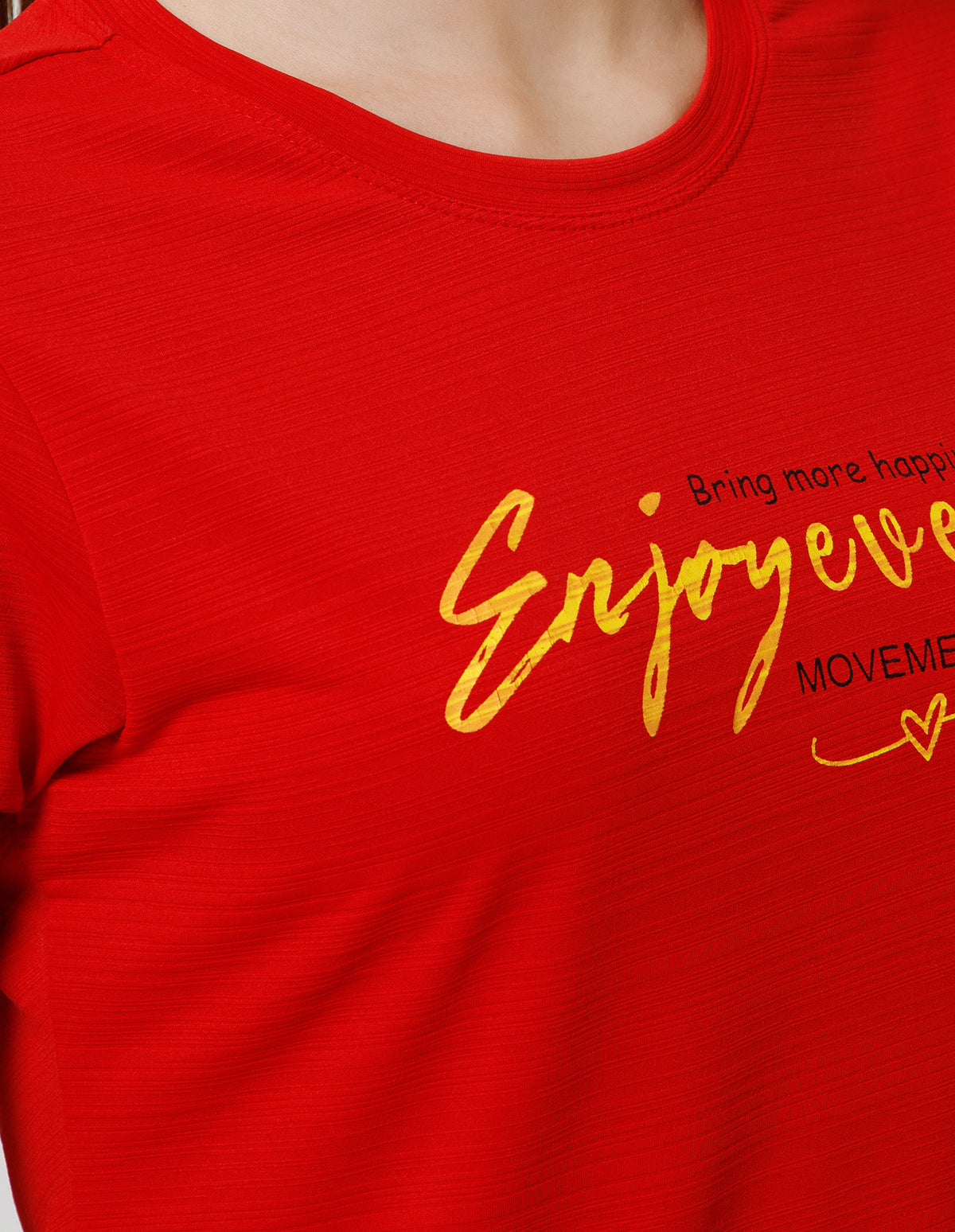 Women's Super Soft Polyester Spandex Printed Half Sleeve T-Shirt –Red(TSW3)