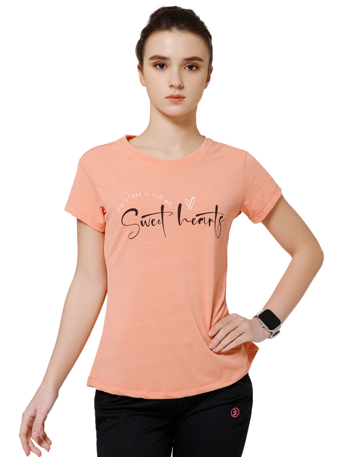 Women's Super Soft Polyester Spandex Printed Half Sleeve T-Shirt – Rust(TSW3)