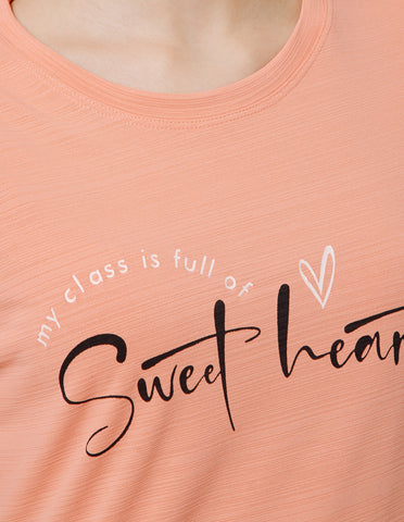 Women's Super Soft Polyester Spandex Printed Half Sleeve T-Shirt – Rust(TSW3)