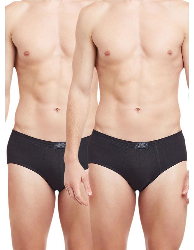 Body X Solid Briefs-Pack of 2-TUTO-Black