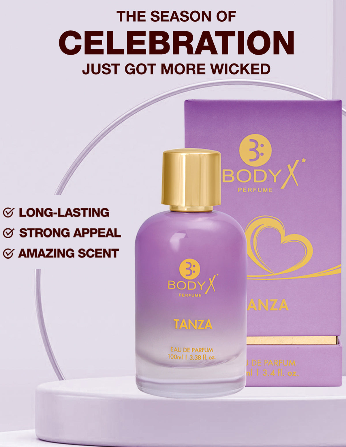 BodyX Tanza Eau De Parfum for Women Long-Lasting Feminine Fragranceme TANZA EDP-100ml