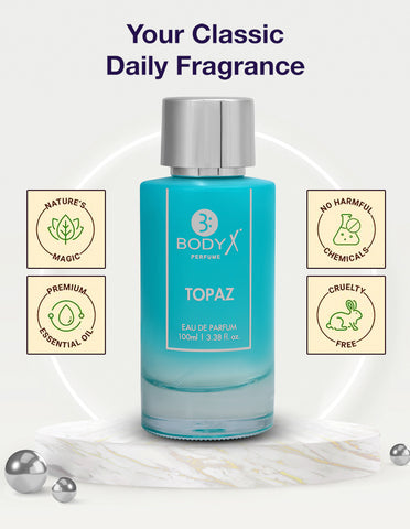 BodyX Topaz Eau De Parfum for Men Long-Lasting Masculine Fragrance-100ml