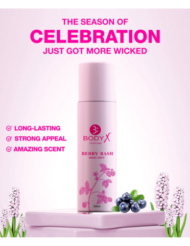 Berry Bash Body Mist by BodyX (200ml) – Feminine & Lasting Aroma