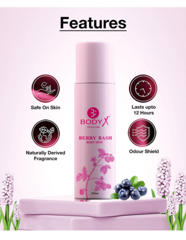 Berry Bash Body Mist by BodyX (200ml) – Feminine & Lasting Aroma