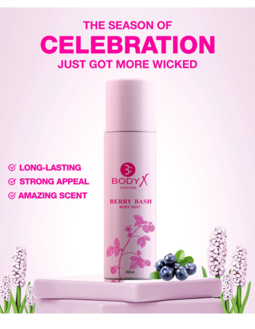 Berry Bash Body Mist by BodyX (200ml) – Feminine & Lasting Aroma