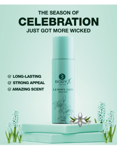 Lemony Lily Body Mist by BodyX (200ml) – Feminine & Lasting Aroma