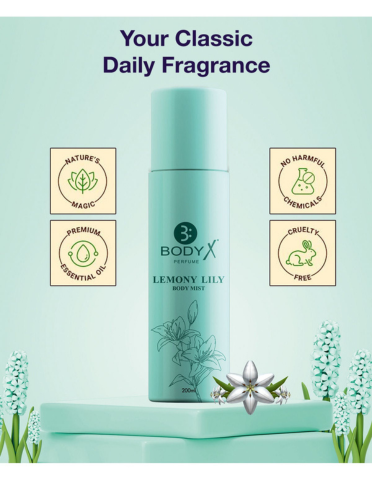 Lemony Lily Body Mist by BodyX (200ml) – Feminine & Lasting Aroma