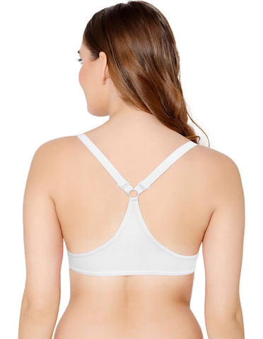 Bodycare Low Coverage, Front open, Seamless Padded Bra-6571-White