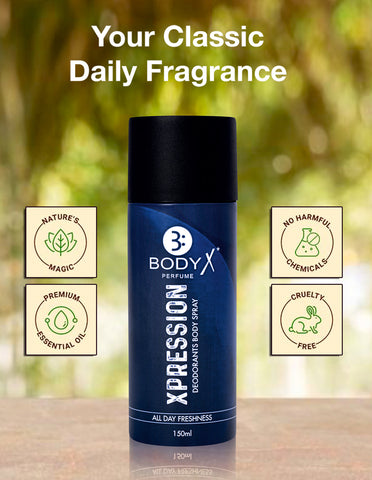 BodyX Xpression Deodorant for Men (150ml) – Long-Lasting Fresh Fragrance