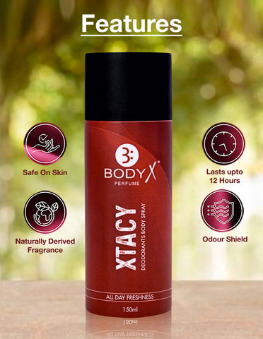 BodyX Xtacy Deodorant for Men (150ml) – Long-Lasting Fresh Fragrance