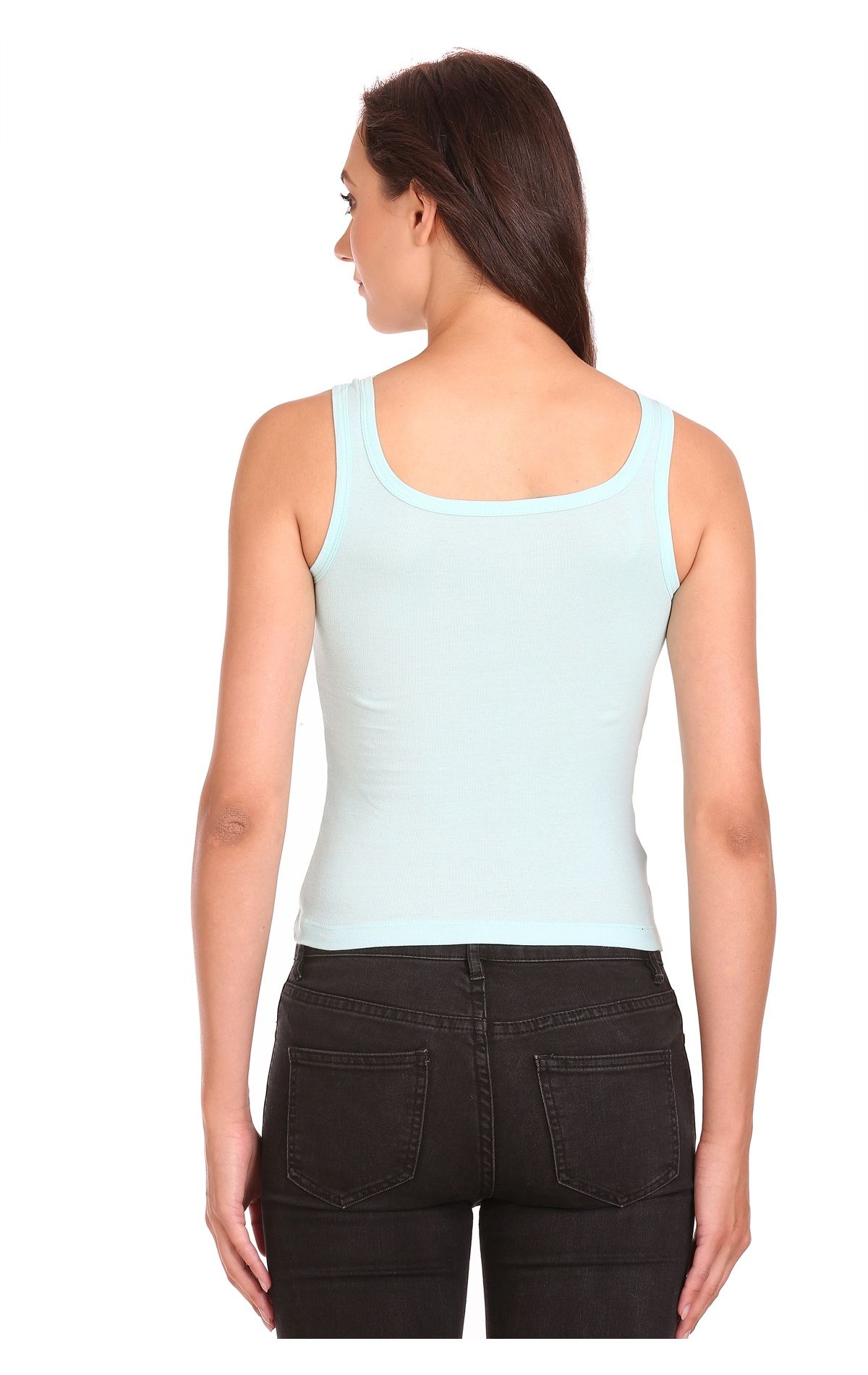 Broad Straps Round Neck Camisole-44T.SKY